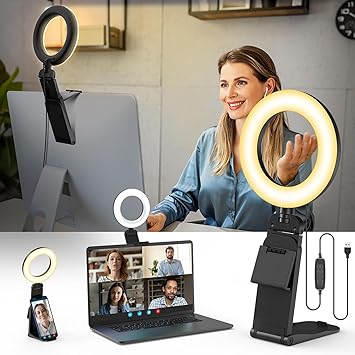 Clip-On Ring Light for Laptop Desk