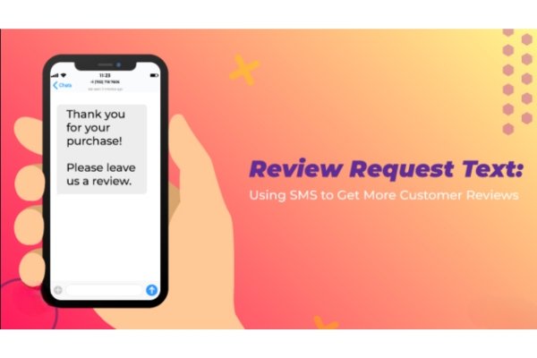 graphic showing a review request on a mobile device