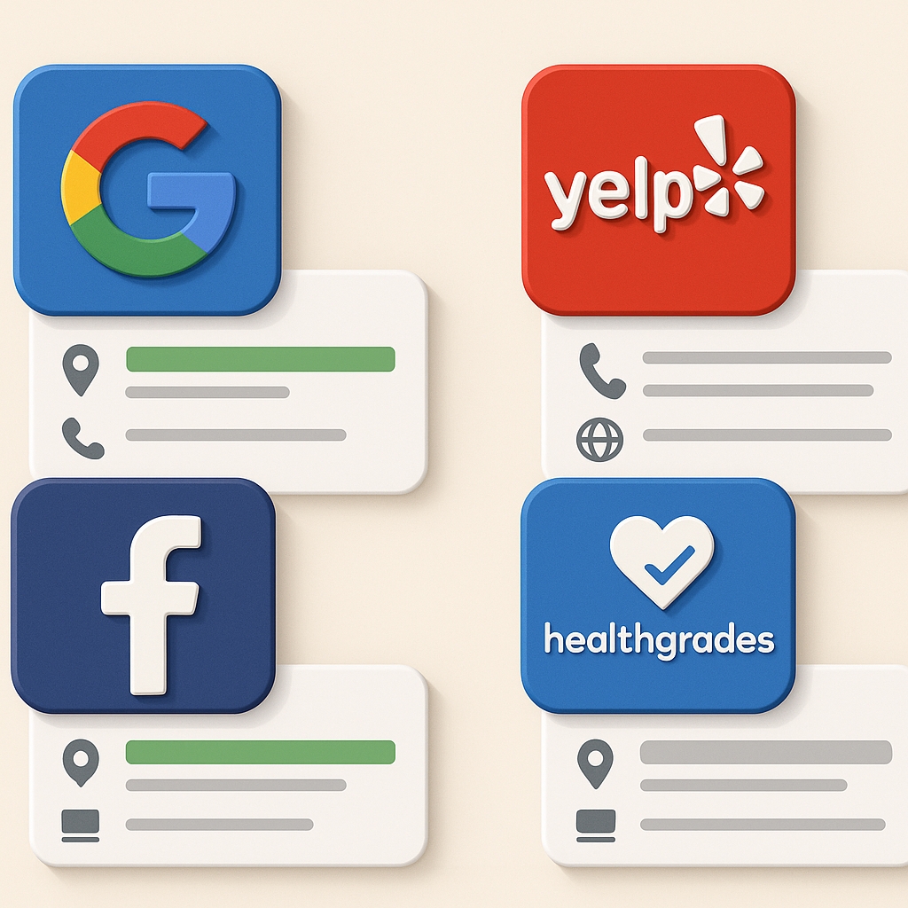 Consistent business name, address, and phone number across multiple online directories.