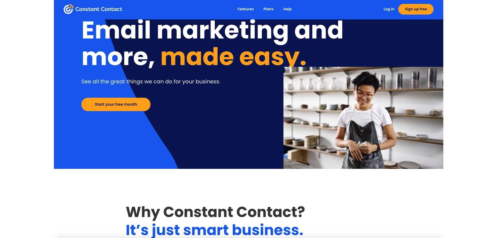 Constant Contact homepage