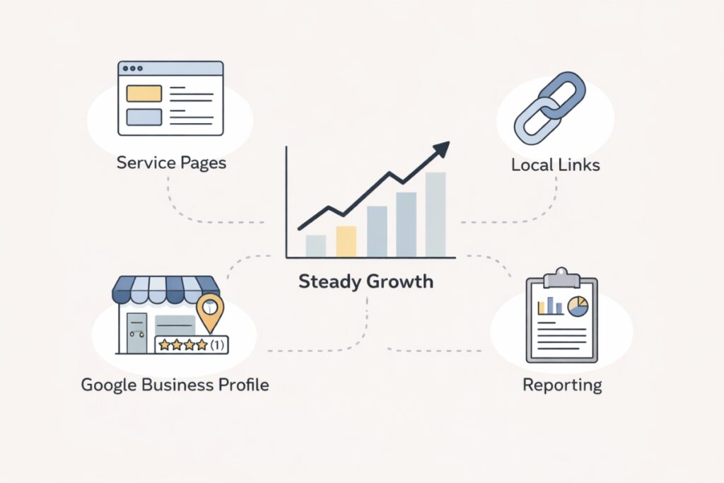 Effective local SEO strategy focused on visibility, trust, and leads