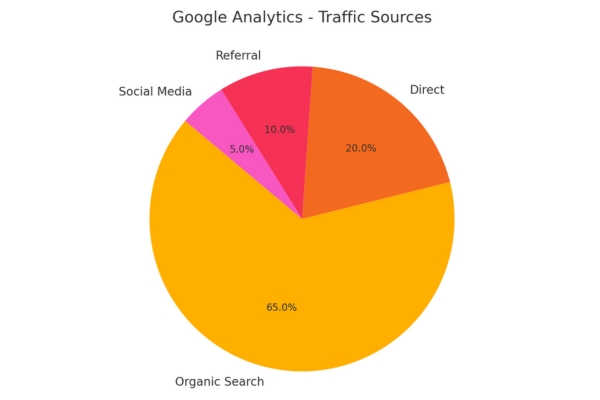 pie graph of google analytics traffic sources