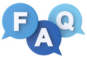 Illustration representing frequently asked questions about local SEO content strategy.