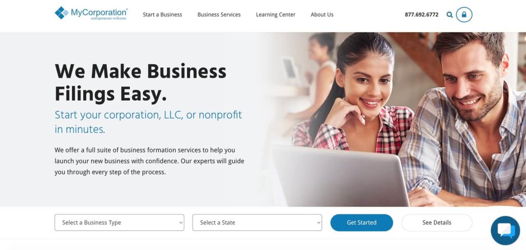 mycorporation homepage