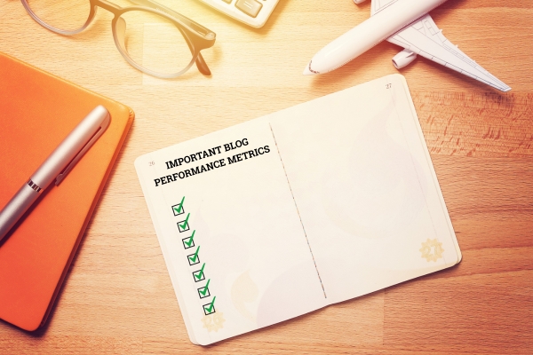 notebook page outlining blog metrics that actually matter