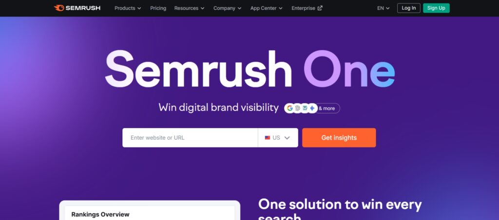 Semrush Homepage