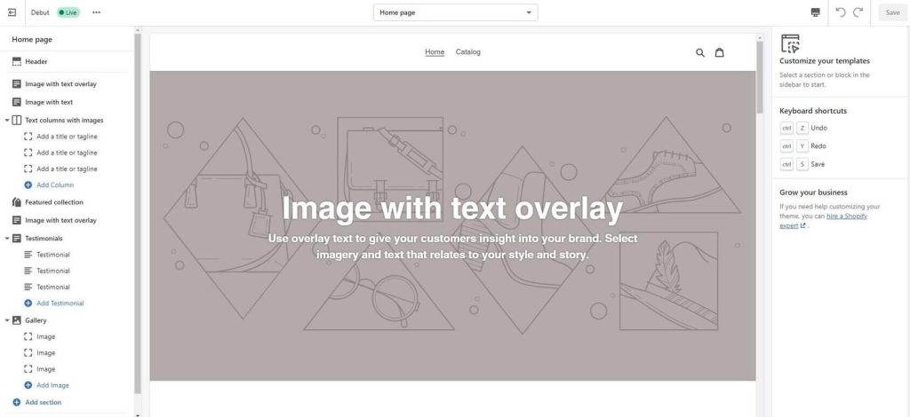 shopify customize templates