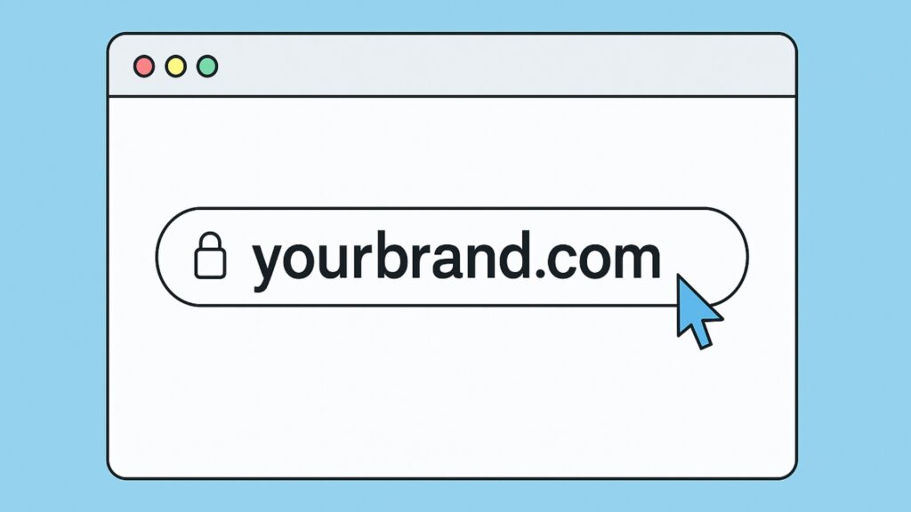 Typing a custom domain name into a browser bar