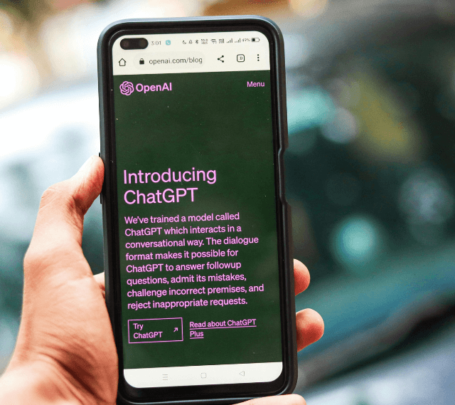 screen showing chatgpt on mobile phone