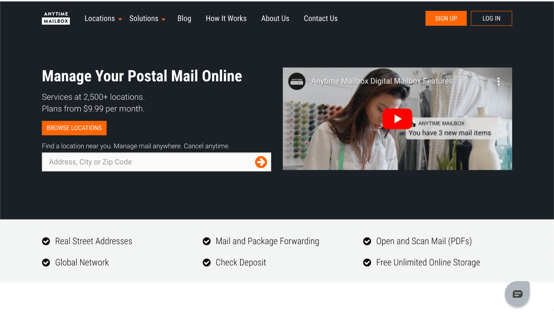 anytime mailbox website homepage