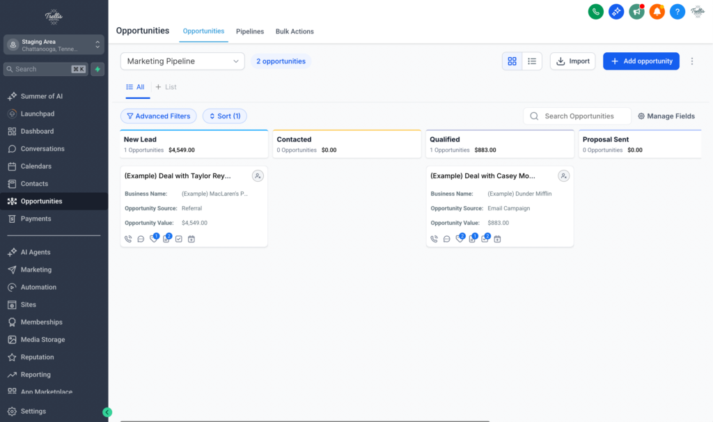ghl marketing funnel example