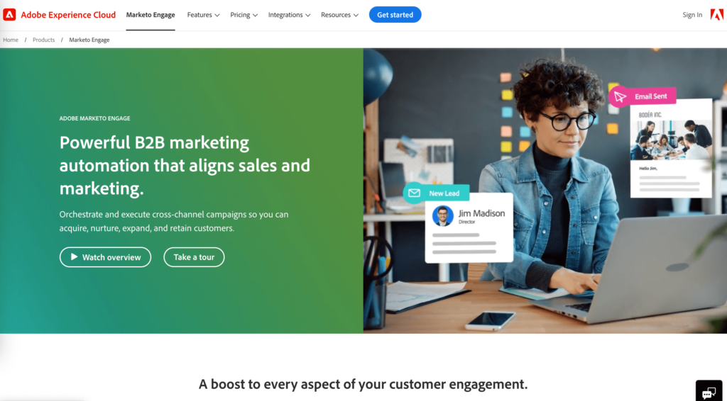 marketo engage homepage