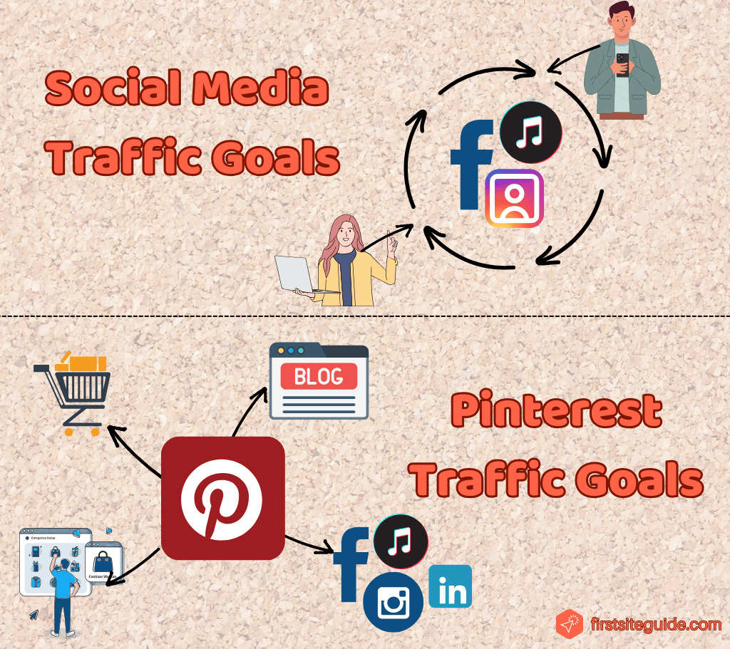 image showing how pinterest encourages external links unlike social media platforms